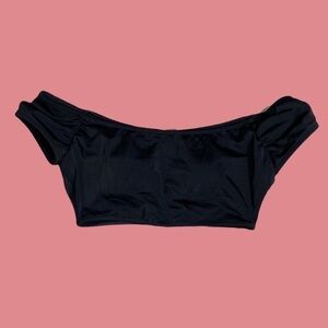 NWT VICTORIA’S SECRET CROP SHORT SLEEVE BIKINI TOP BLACK SIZE XS